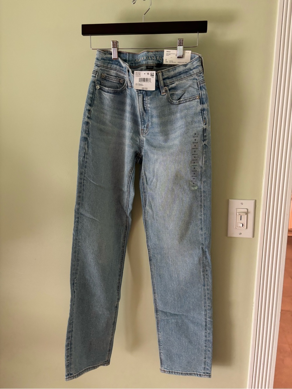 American Eagle Light Blue Super High Rise Stretch Straight Leg Women’s Jeans